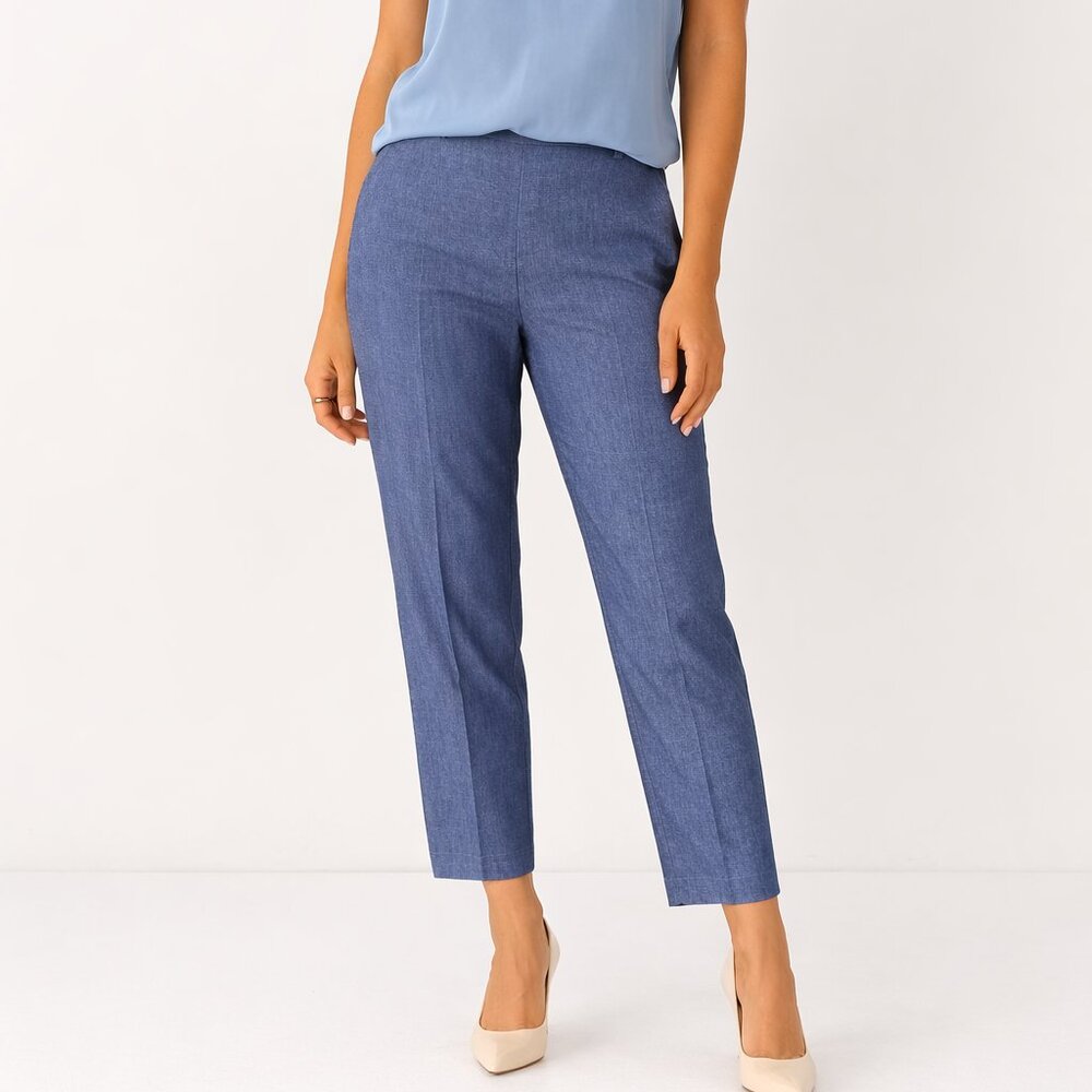 Piazza Sempione Audrey Pants Made in Italy Blue Tailored Trousers Size M office